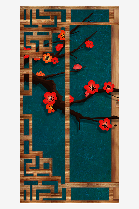 花卉花枝中式装饰画挂画-众图网