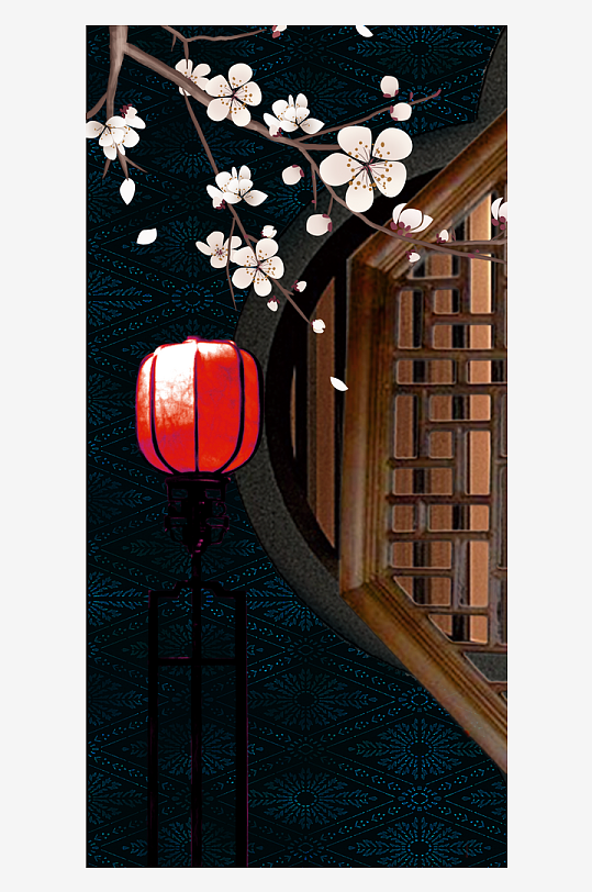 花卉花枝中式装饰画挂画-众图网