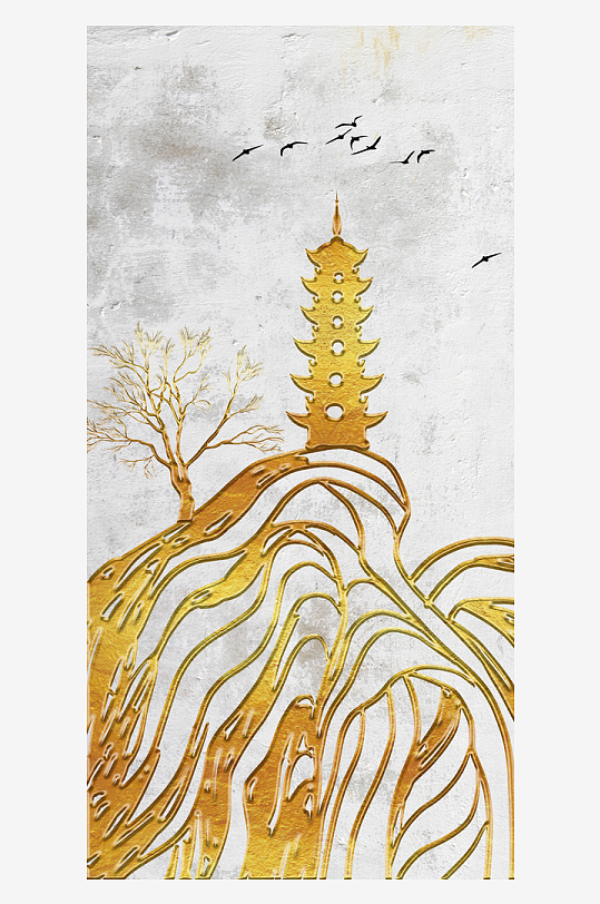 古风意境风景画中式装饰画-众图网