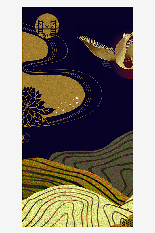 古风意境风景画中式装饰画-众图网