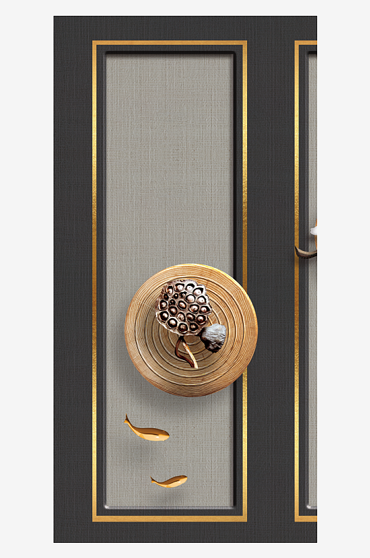 游鱼莲花装饰画挂画-众图网