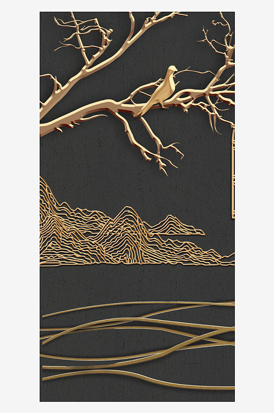 古风意境风景画中式装饰画-众图网