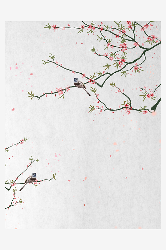 花枝树枝中式简约挂画装饰画-众图网