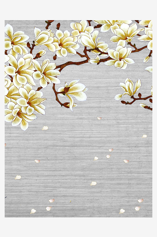 花枝树枝中式装饰画-众图网