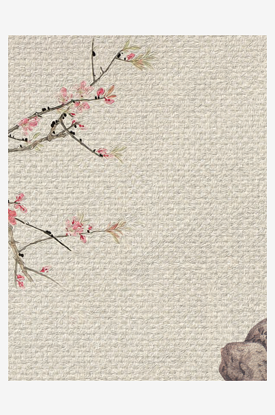 花枝树枝中式装饰画-众图网