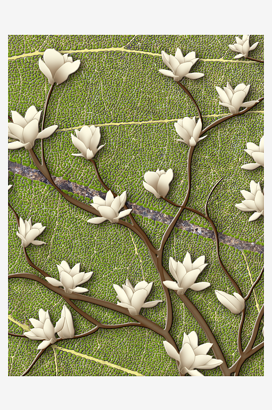 花枝树枝中式装饰画-众图网