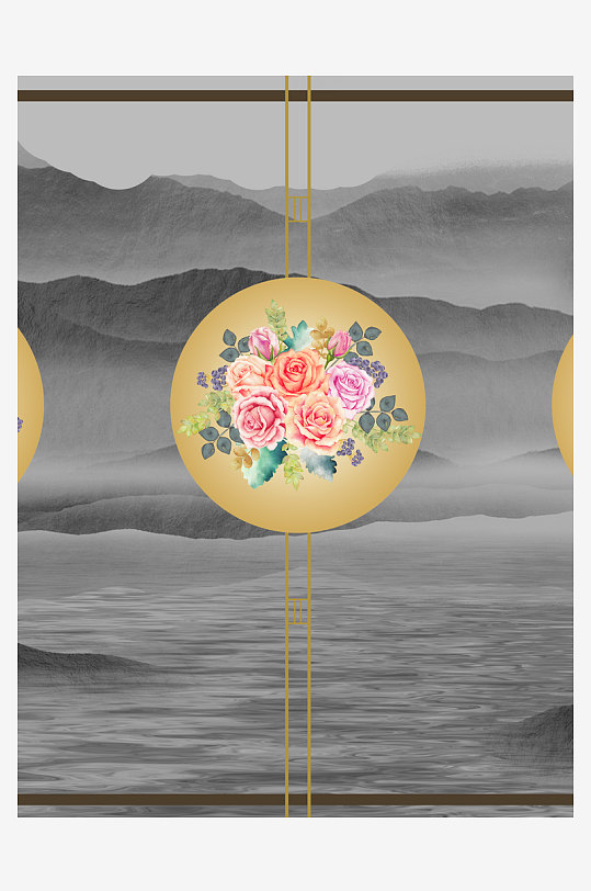 花枝树枝中式装饰画-众图网