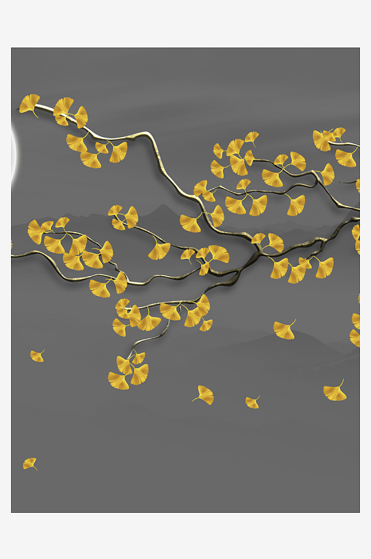 树枝树叶中式装饰画-众图网