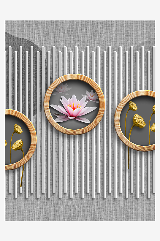 花枝树枝中式装饰画-众图网