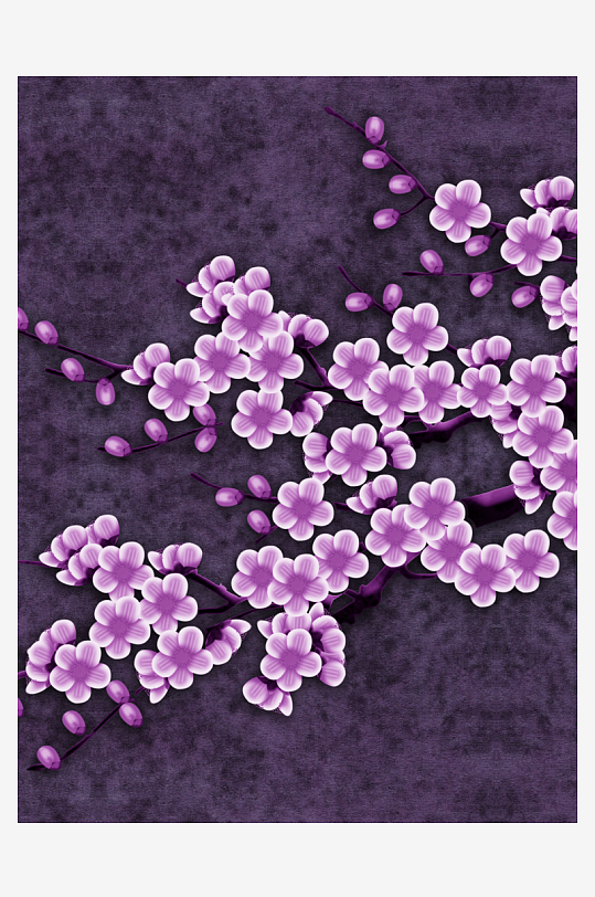 花枝中式挂画装饰画-众图网