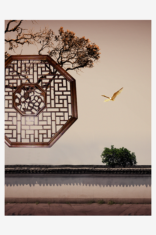 树枝树叶中式装饰画-众图网