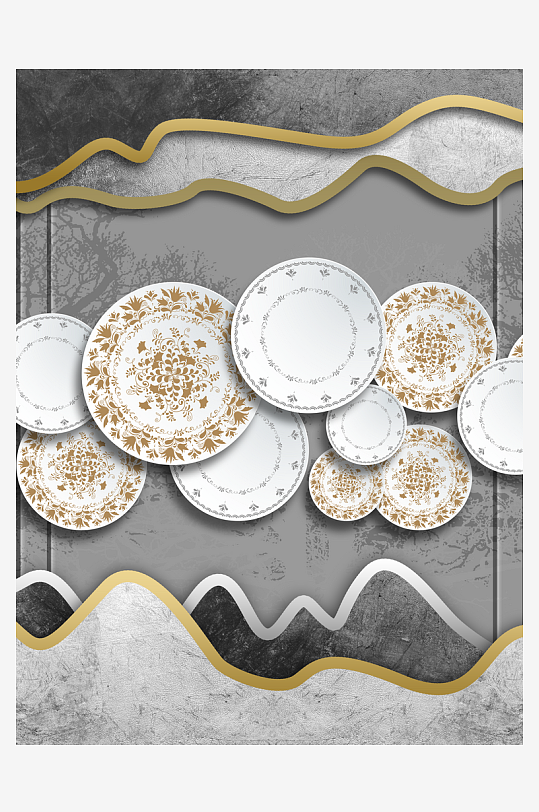 中式意境风景画装饰画-众图网