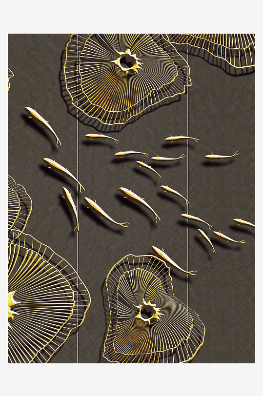 游鱼中式装饰画挂画-众图网