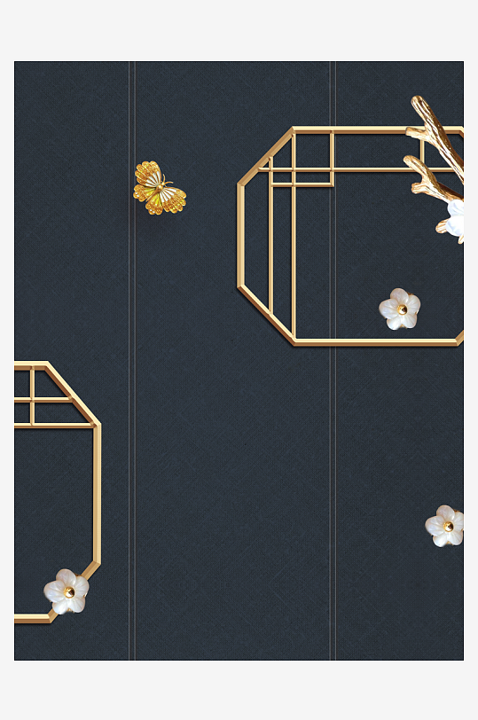 花瓣花卉中式装饰画-众图网