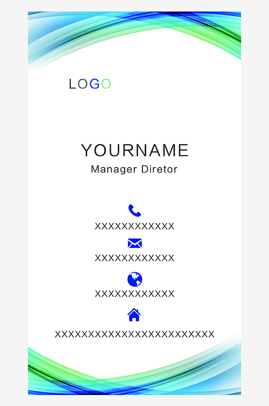 蓝色划线线条名片-众图网