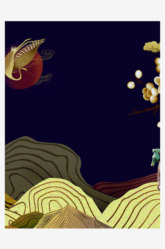 中式意境风景画装饰画-众图网