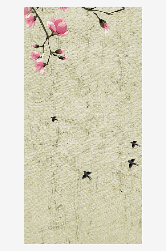 中式花卉花枝装饰画-众图网