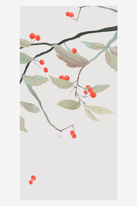 树枝植物风景画艺术装饰画-众图网