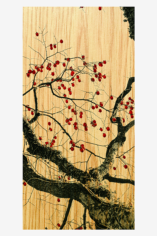 树枝植物风景画艺术装饰画-众图网