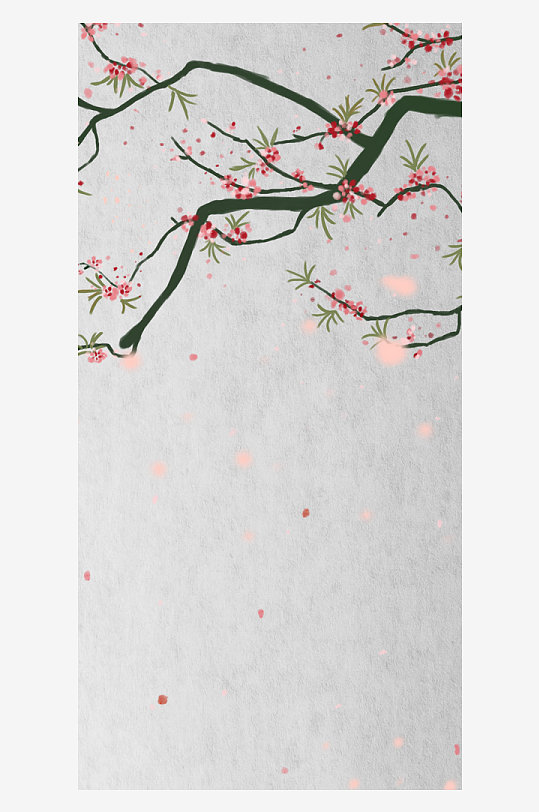 中式花卉花枝装饰画-众图网