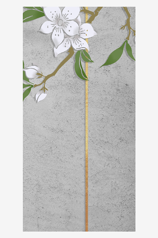 中式花卉花枝装饰画-众图网