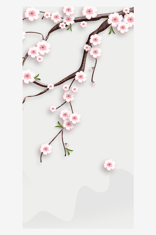 中式花卉花枝艺术装饰画-众图网