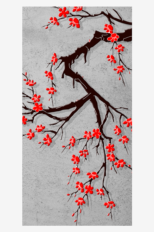 中式花卉花枝艺术装饰画-众图网