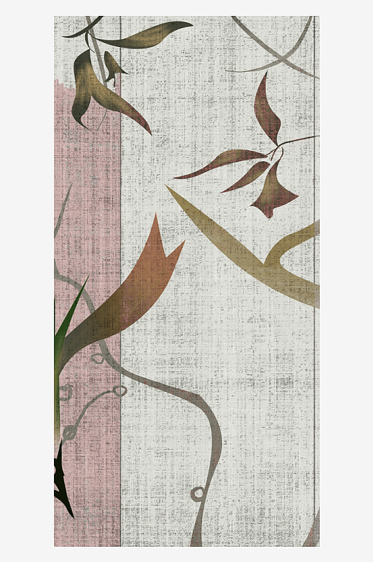 树枝植物风景画艺术装饰画-众图网