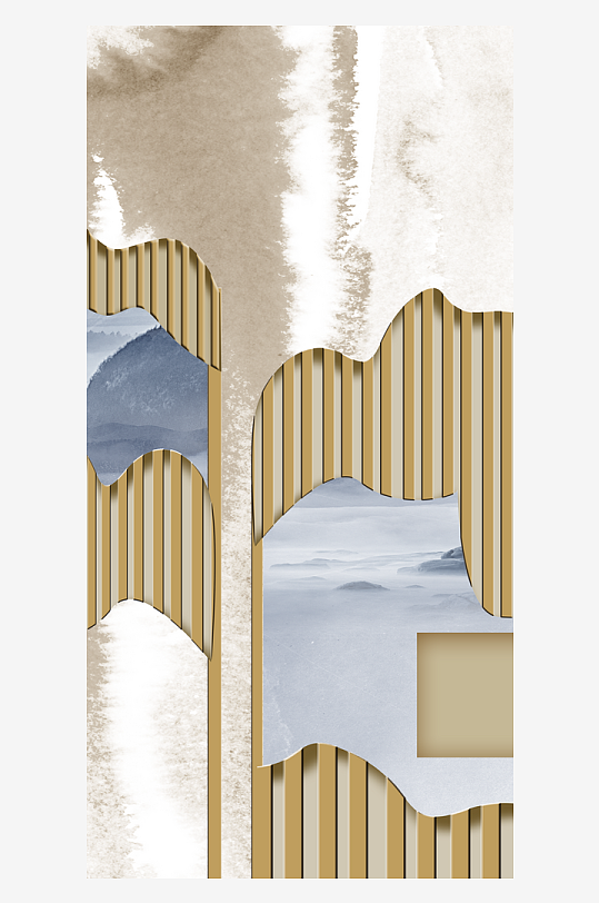 中式轻奢立体挂画装饰画-众图网