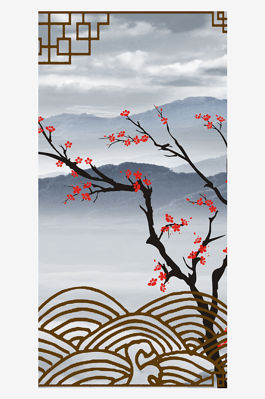 花卉花枝艺术装饰画-众图网