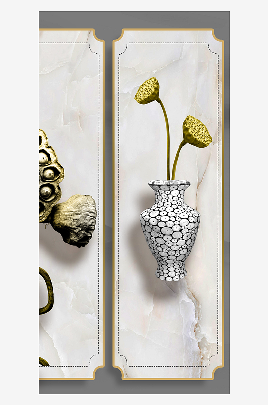 中式轻奢立体挂画装饰画-众图网