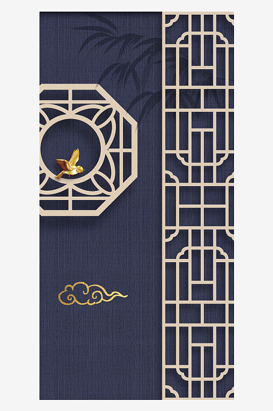 飞鸟中式艺术装饰画-众图网