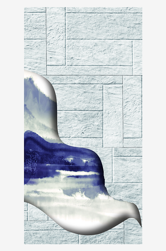 水墨山脉风景画中式装饰画-众图网