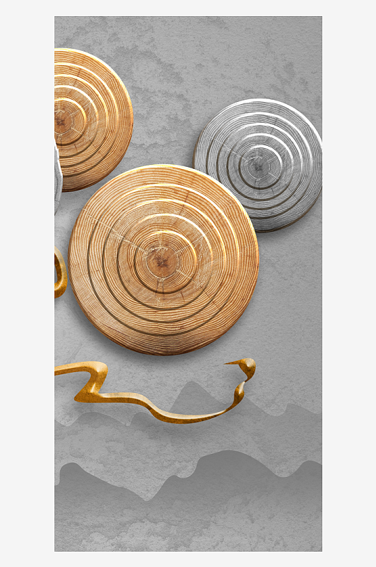 水墨山脉风景画中式装饰画-众图网