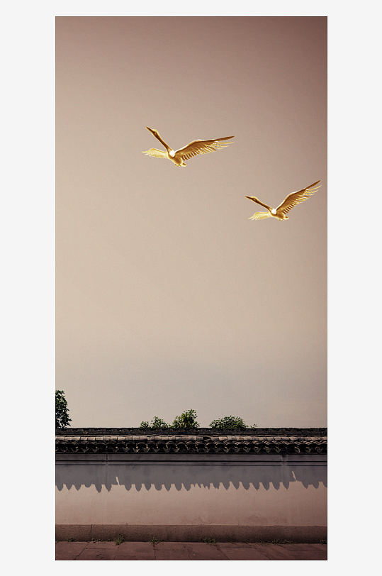 飞鸟中式艺术装饰画-众图网