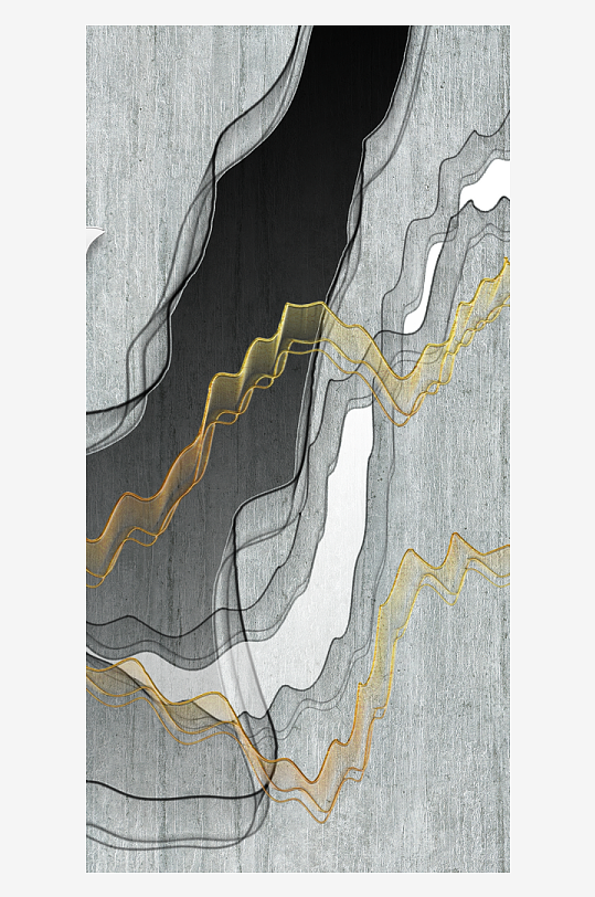 水墨山脉风景画中式装饰画-众图网