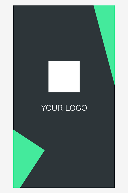 蓝色金融科技工作证模版-众图网