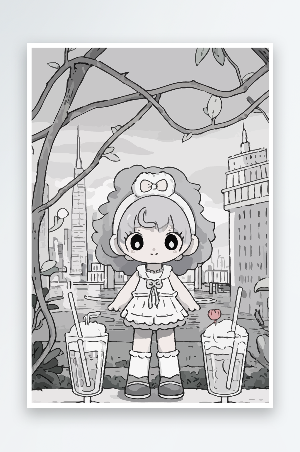 棒棒糖娃娃矢量插画图形素材