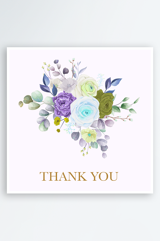 手绘水彩水粉小清新婚礼婚宴邀请函设计-众图网