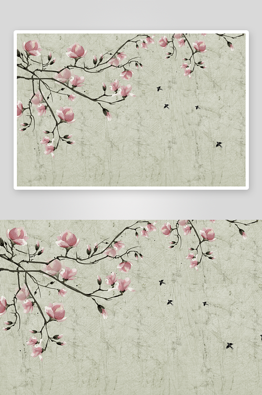 花卉花枝中式挂画装饰画-众图网