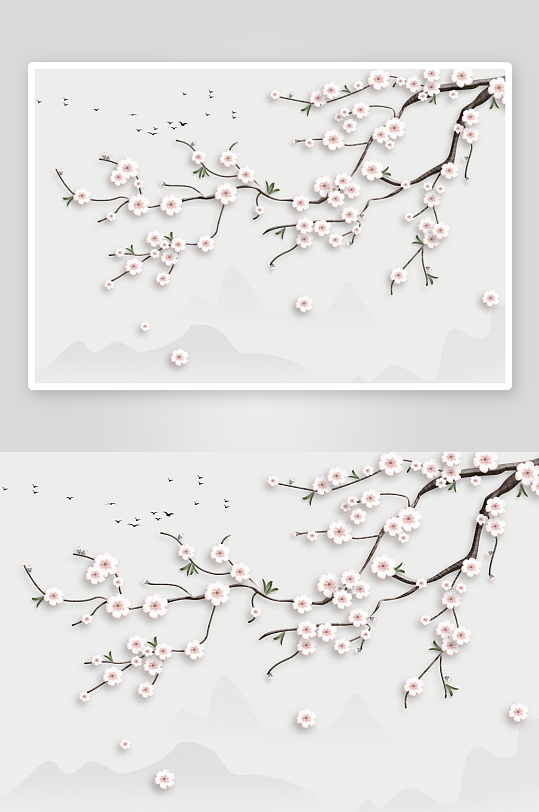 花卉花枝中式挂画装饰画-众图网