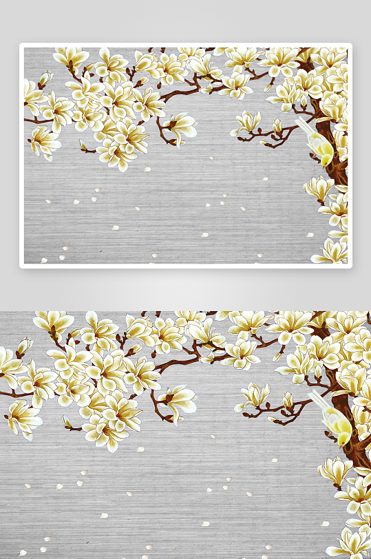 中式花枝花卉挂画装饰画-众图网