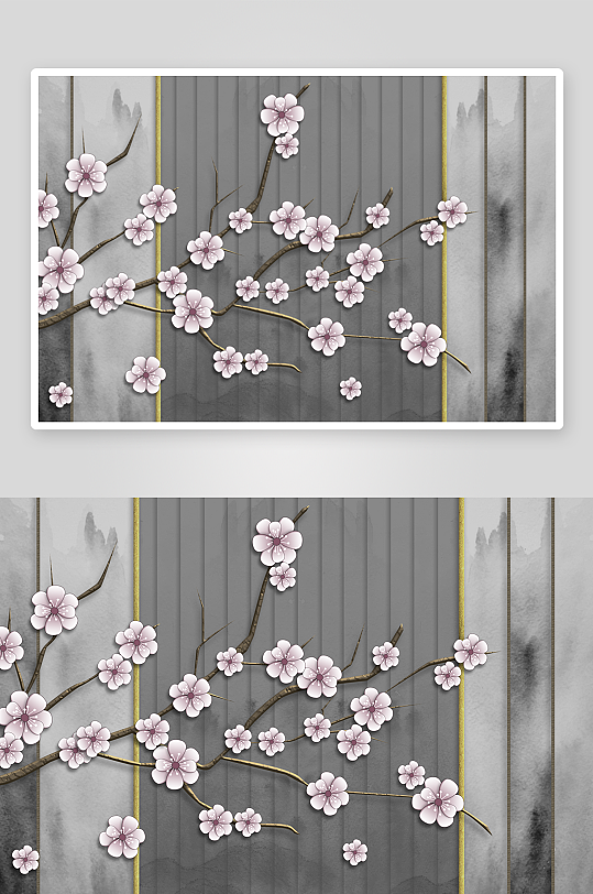 中式花枝花卉挂画装饰画-众图网