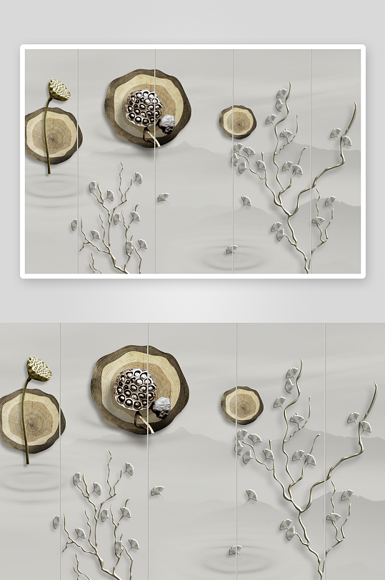 植物风景画中式装饰画-众图网