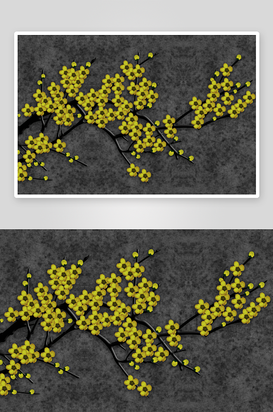 中式花枝花卉风景画艺术装饰画-众图网