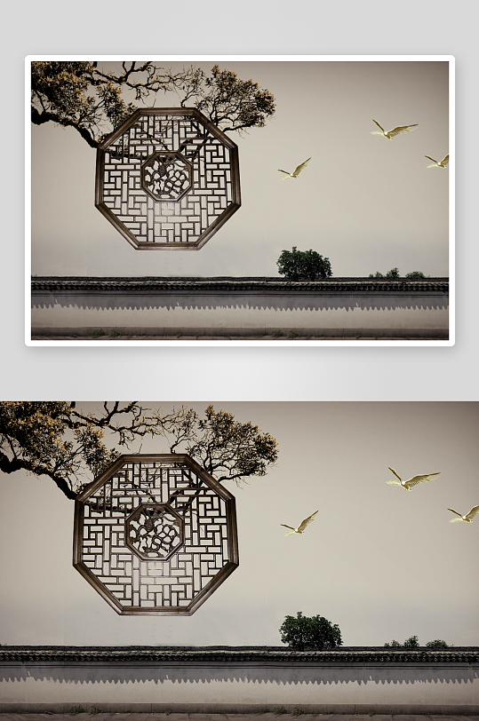 植物风景画中式装饰画-众图网