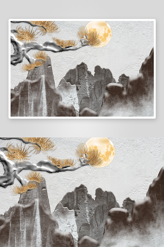 植物风景画中式装饰画-众图网