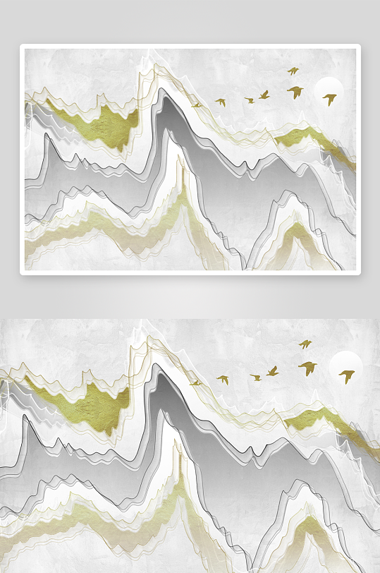 水墨风景画中式立体装饰画-众图网