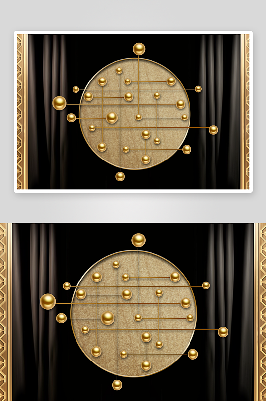 轻奢几何立体风景画装饰画-众图网