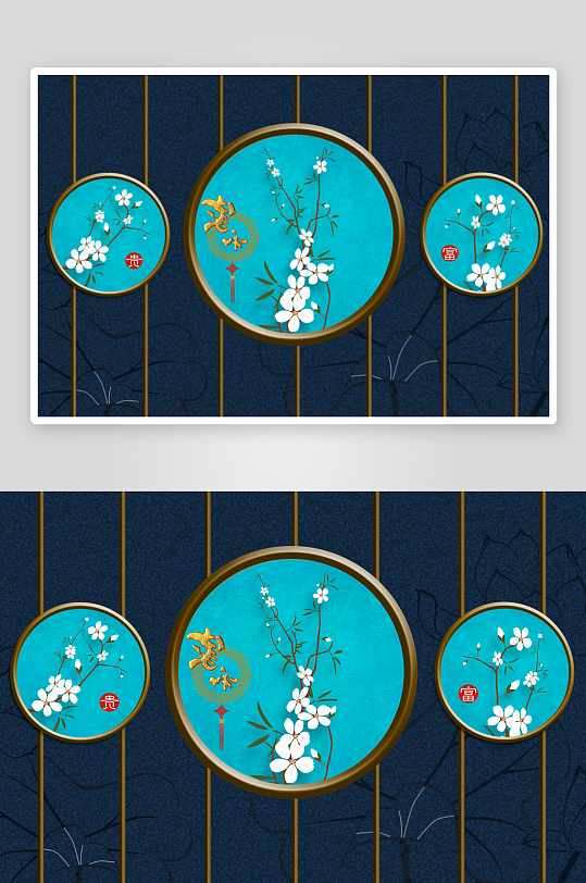 水墨风景画中式装饰画-众图网